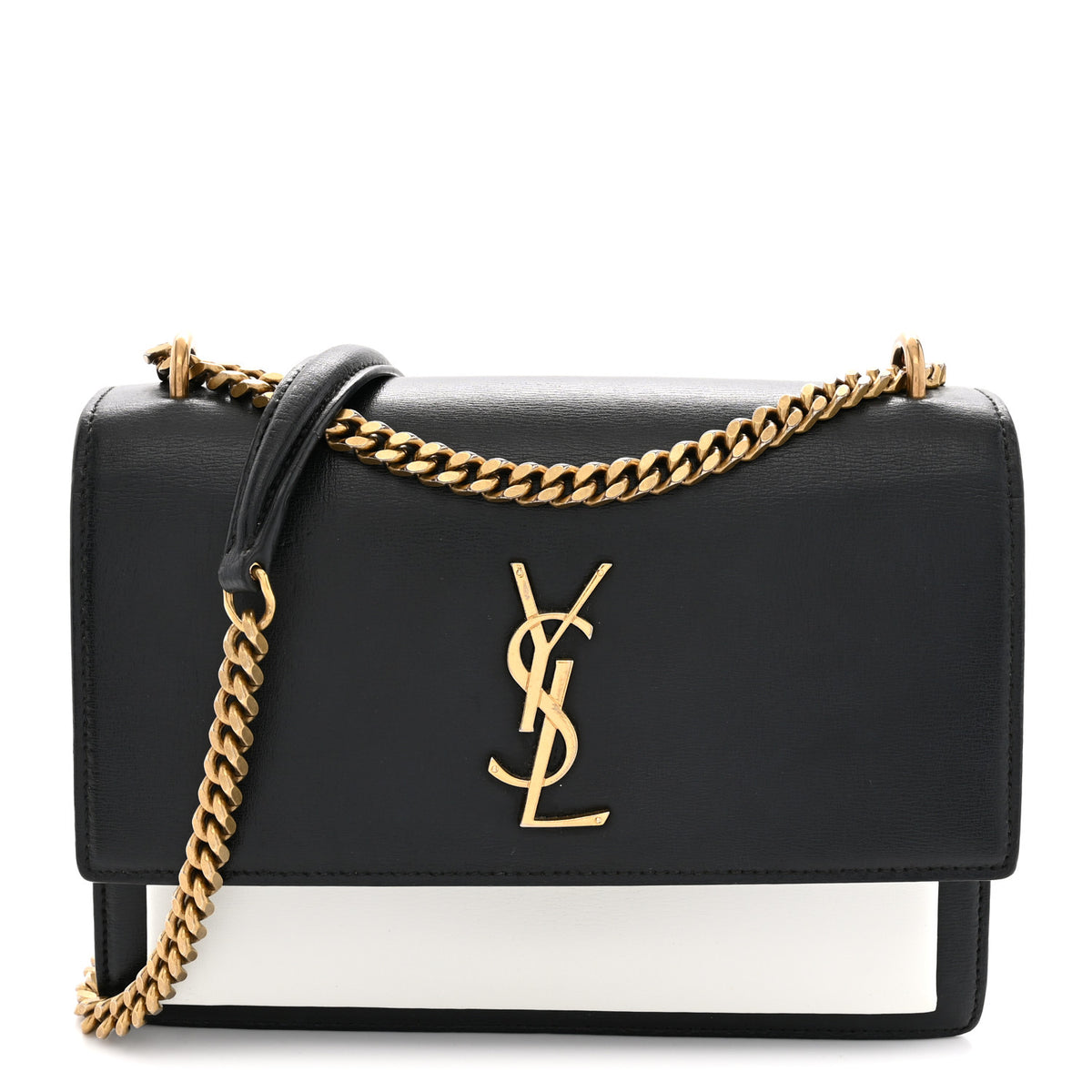 Calfskin Bi-Color Medium Monogram Sunset Black Pearl White