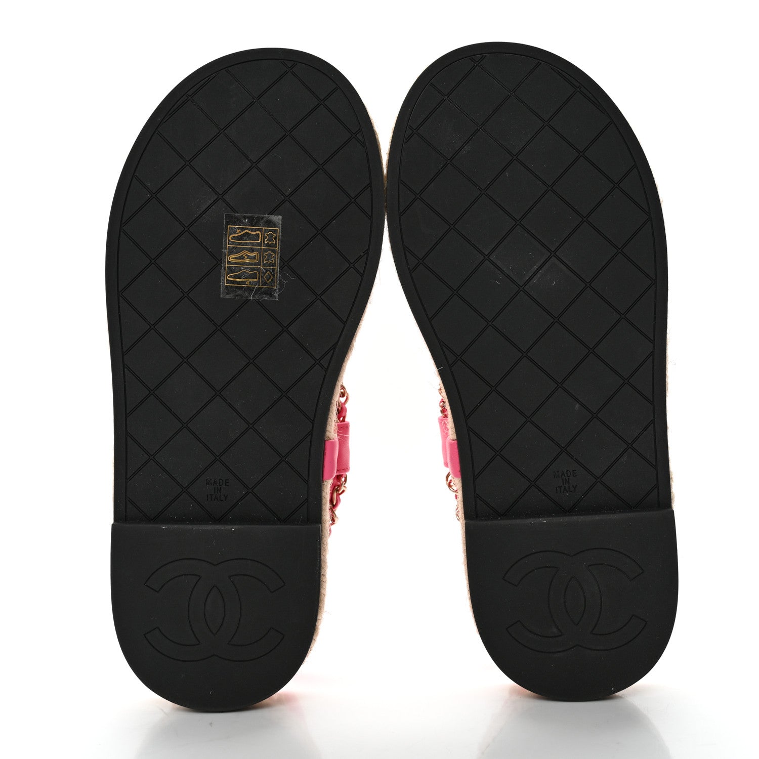 Chanel Lambskin Chain CC Thong Espadrille Sandals 35 Pink 5 of 11
