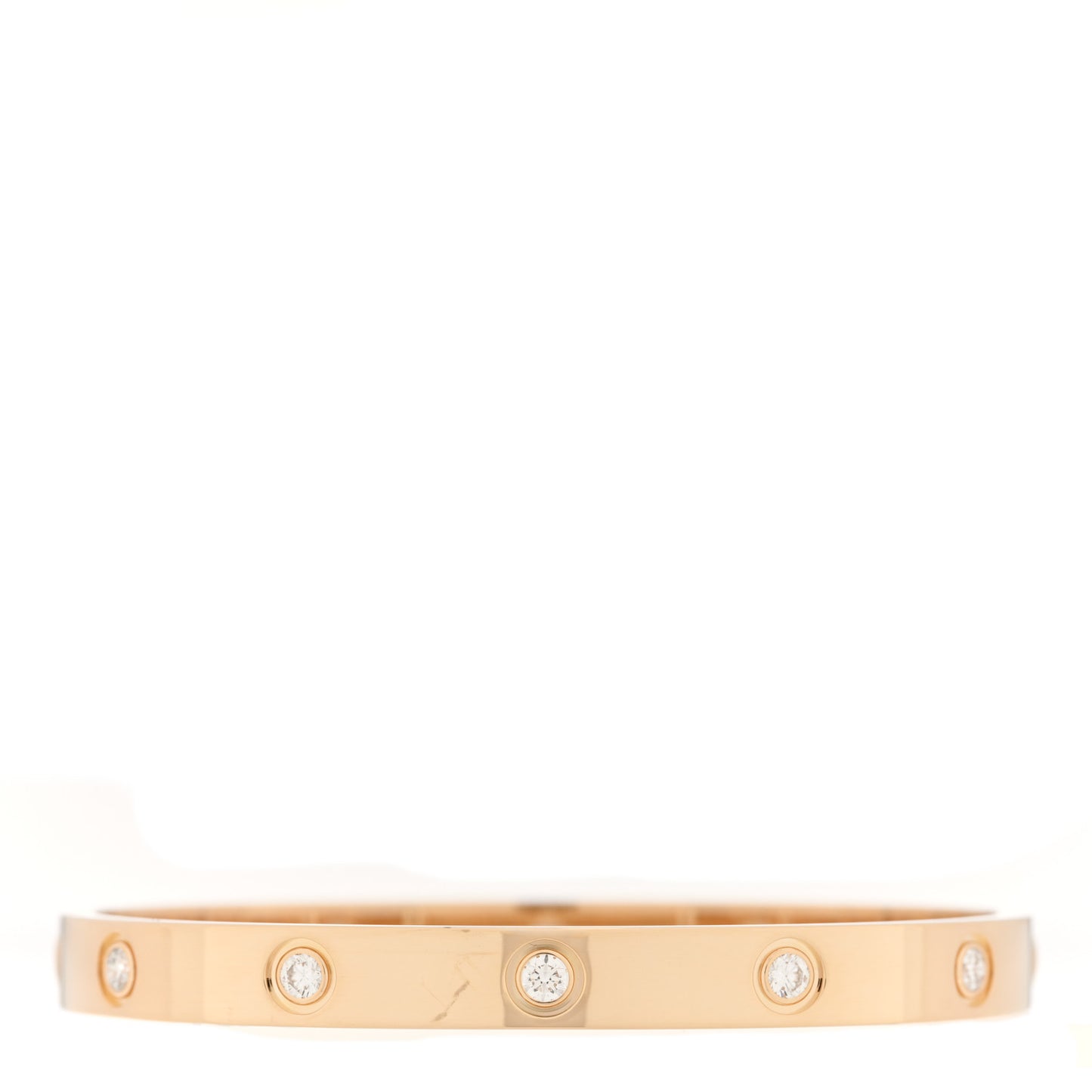 18K Yellow Gold 10 Diamond LOVE Bracelet 17