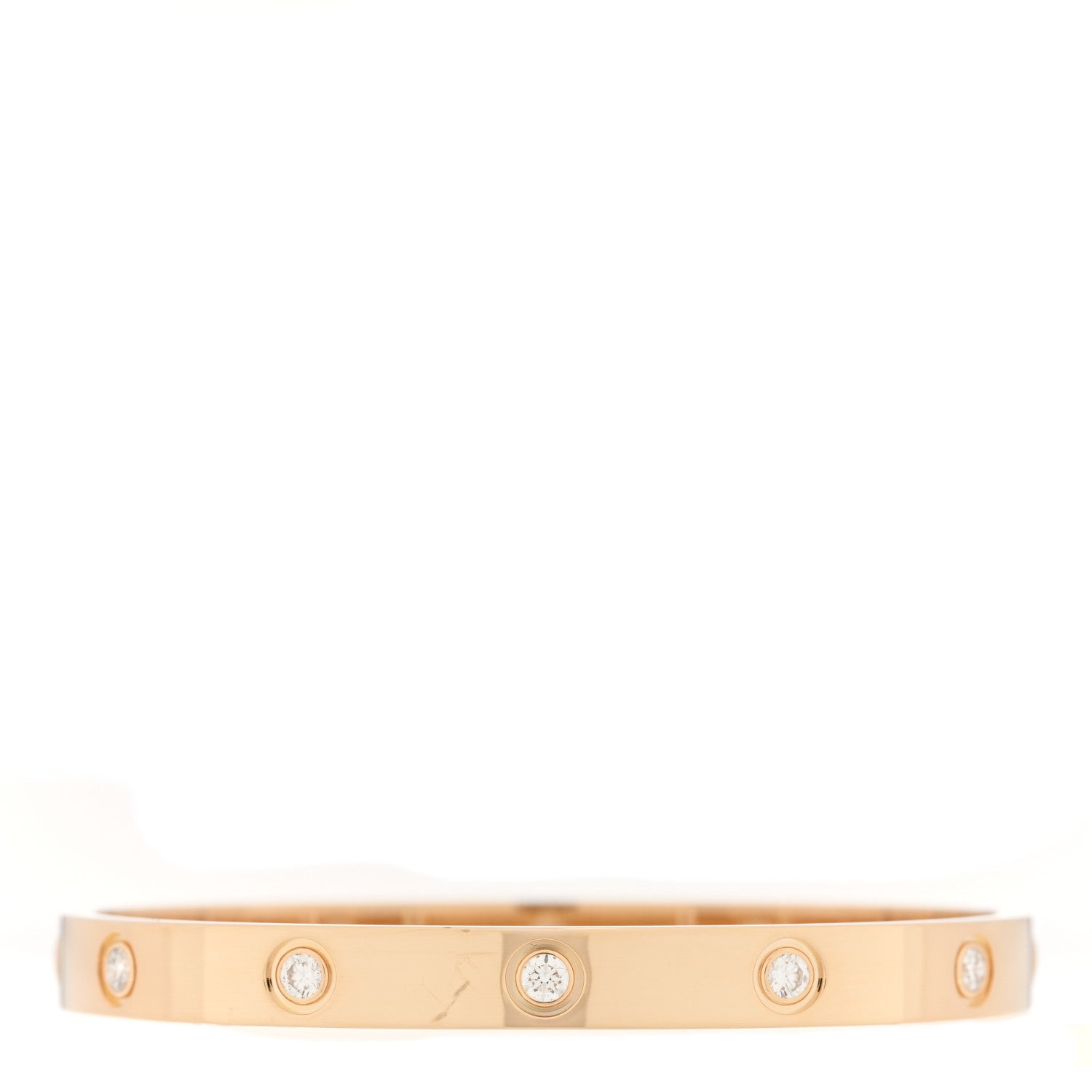 Cartier 18K Yellow Gold 10 Diamond LOVE Bracelet 17 1 of 12