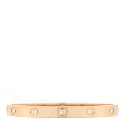 Cartier 18K Yellow Gold 10 Diamond LOVE Bracelet 17 1 of 12