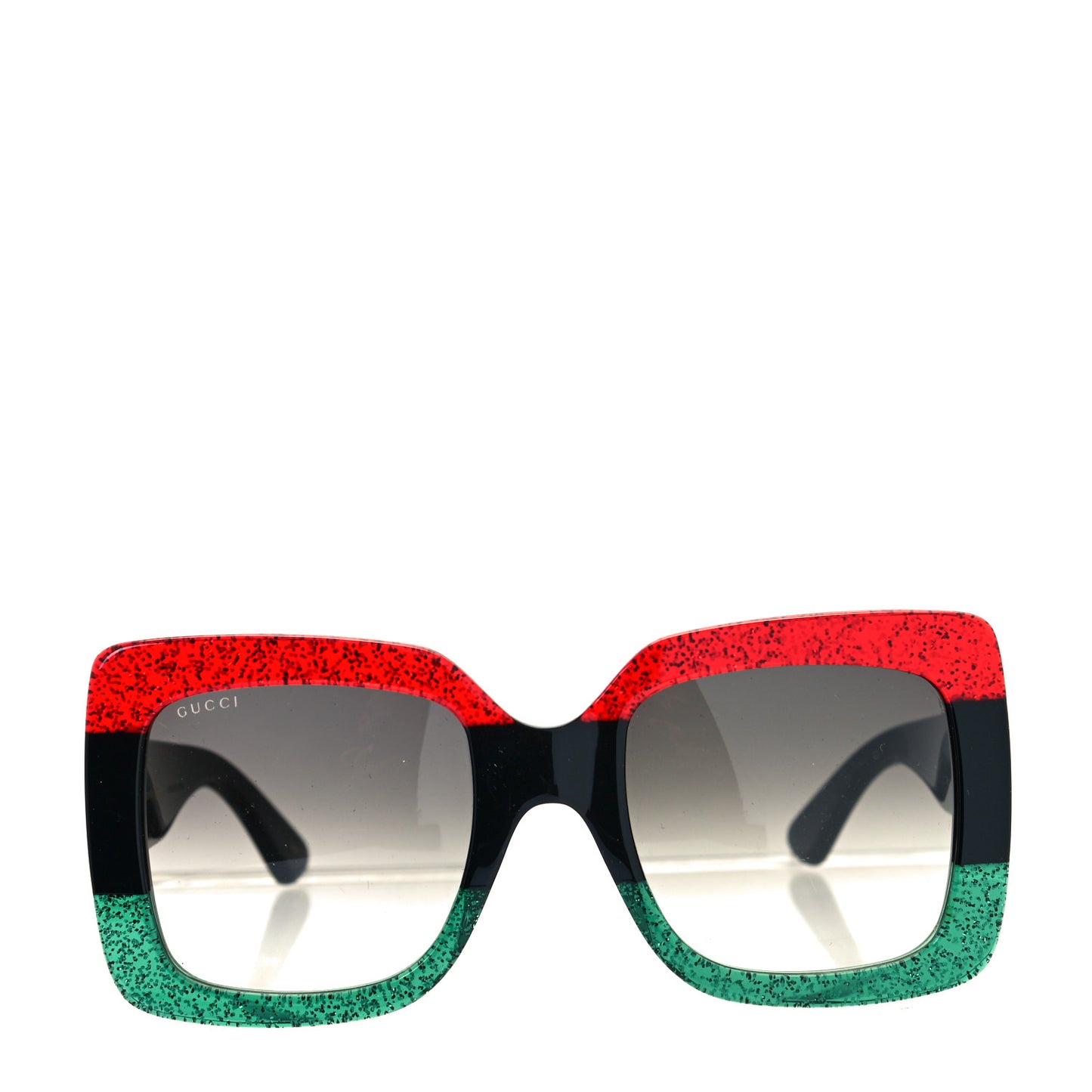 Acetate Square Frame Sunglasses GG0083S Glitter Red Black Green