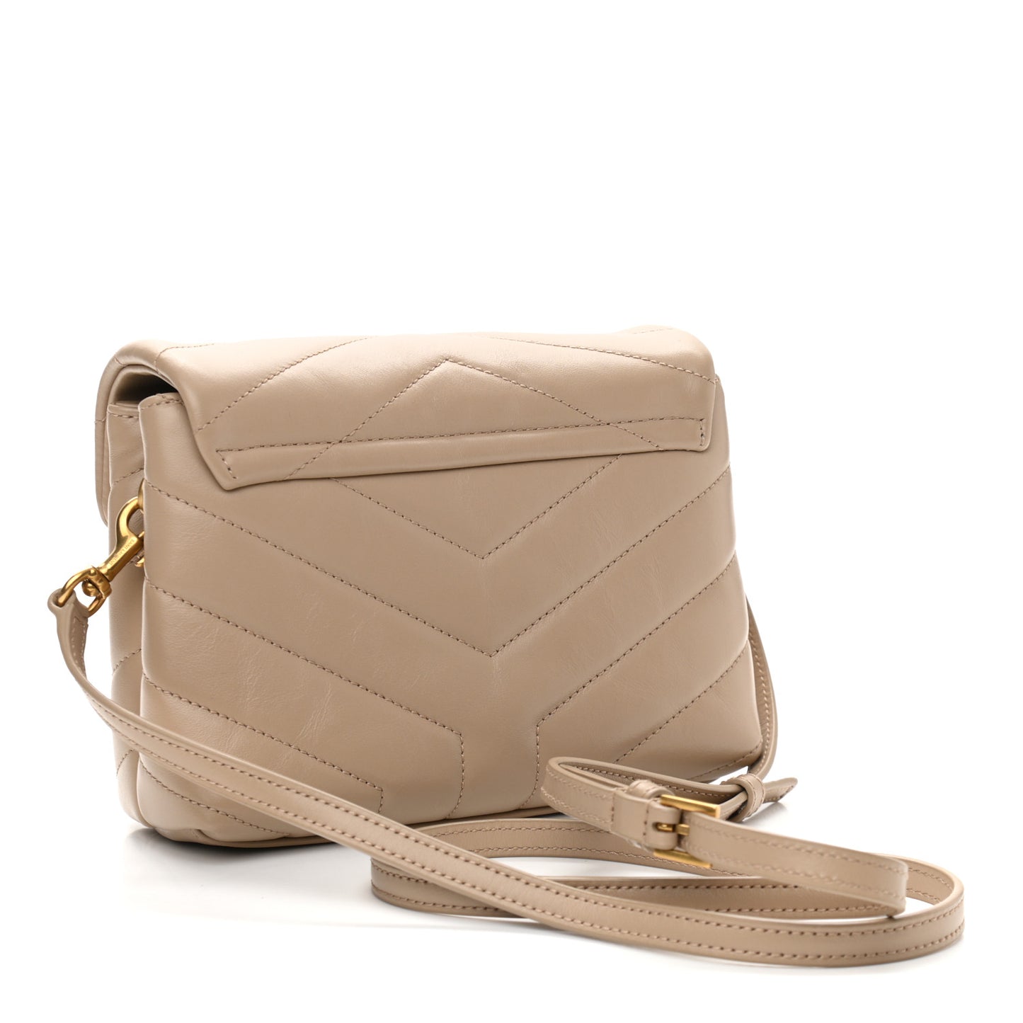 Calfskin Y Quilted Monogram Toy Loulou Crossbody Bag Dark Beige