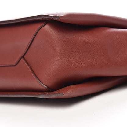 Celine Calfskin Medium Tri-Fold Bag Red Wood 16 of 17