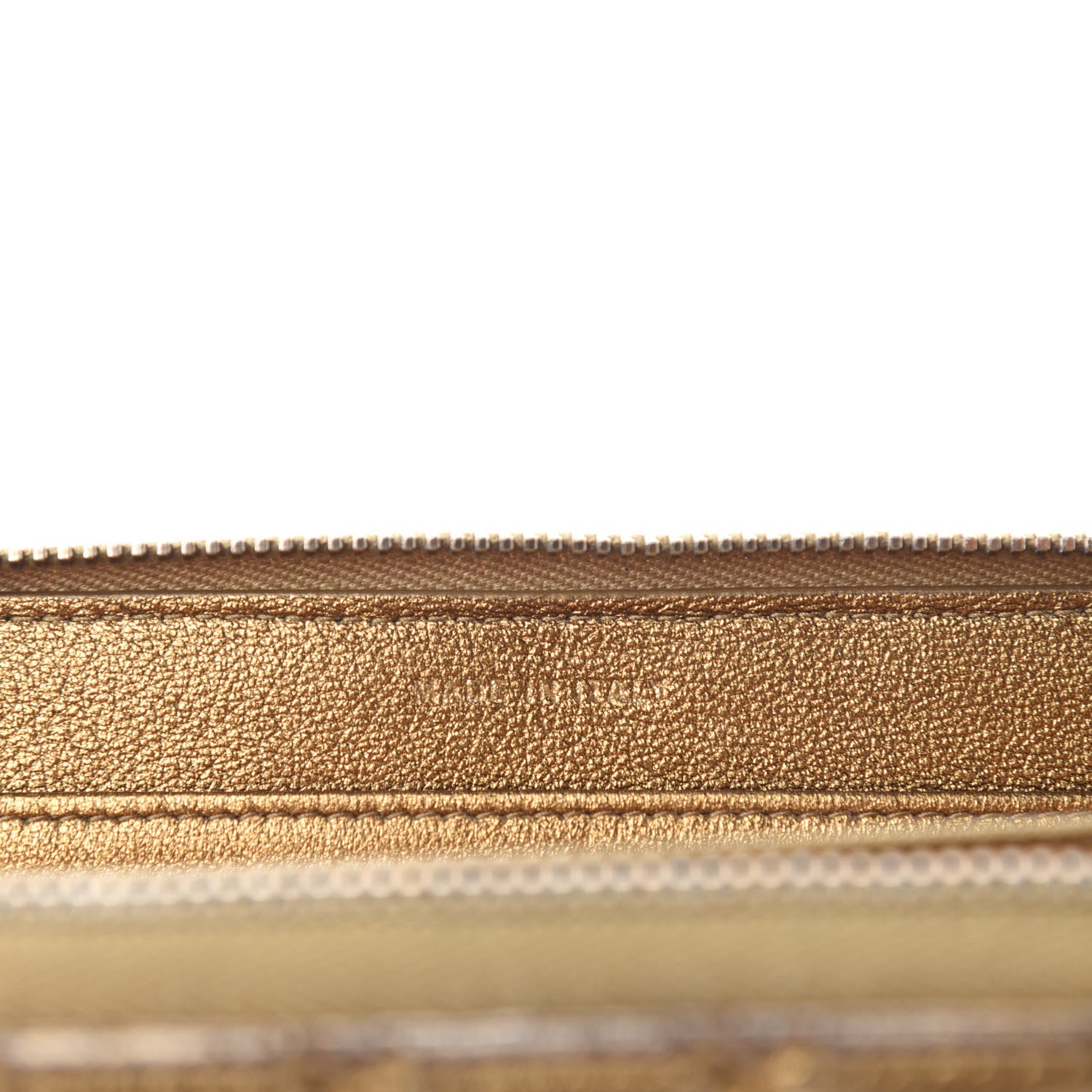Chanel Metallic Lambskin Quilted Diamond CC Zip Around Wallet Gold 9 of 10