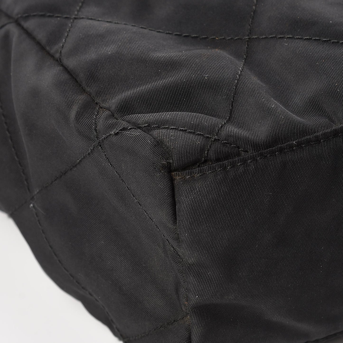 Nylon Tessuto Impuntu Quilted Shoulder Bag Black