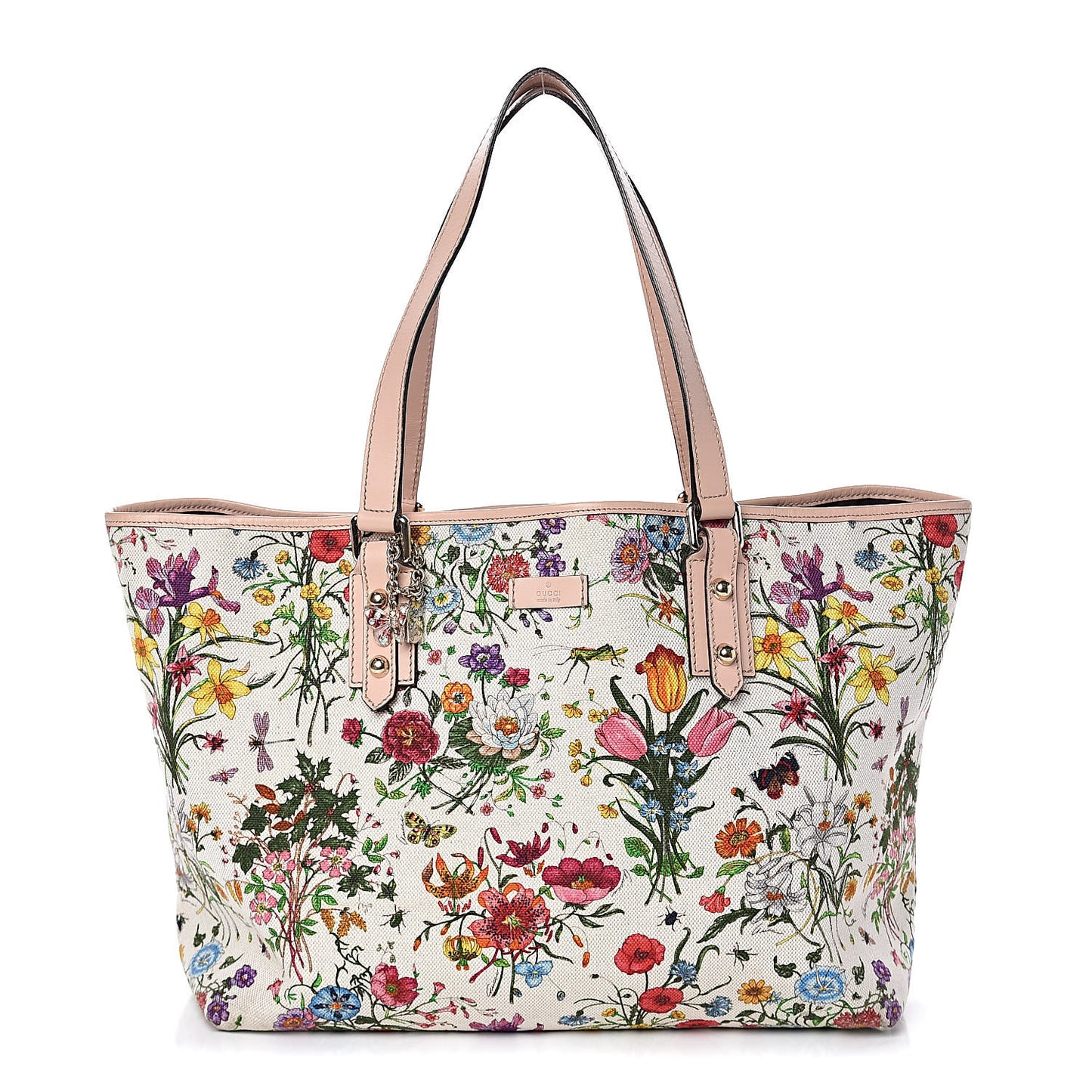 Canvas Flora Floral Medium Jolicoeur Tote White