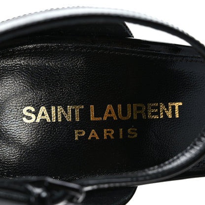 Saint Laurent Patent Calfskin Opyum 110 Sandals 39 Black Gold 7 of 7