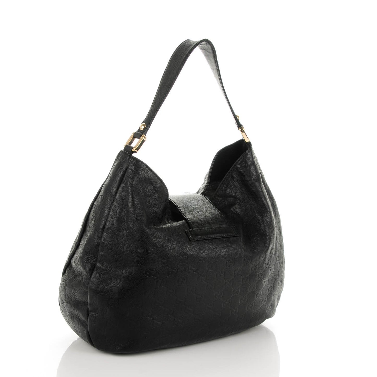 Guccissima Large New Ladies Web Hobo Black