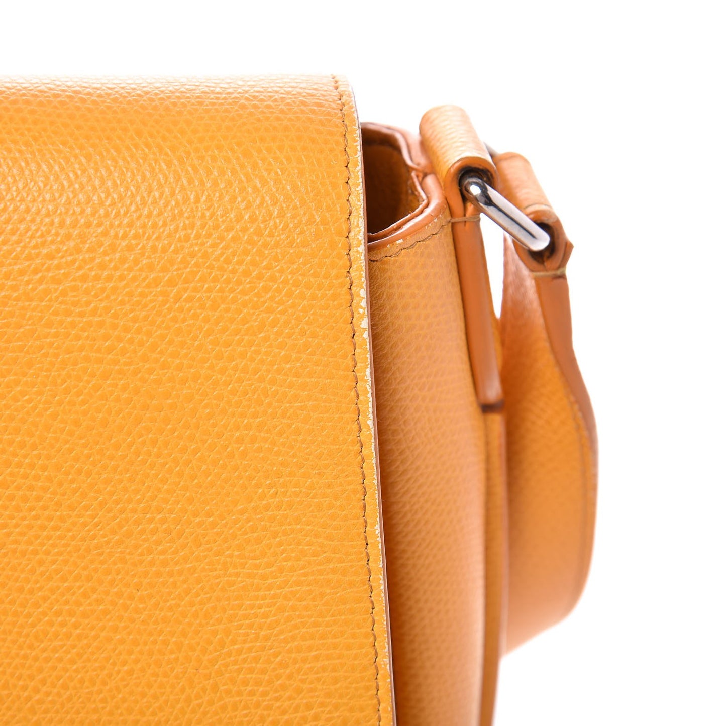 Grained Calfskin Trotteur Messenger Saffron
