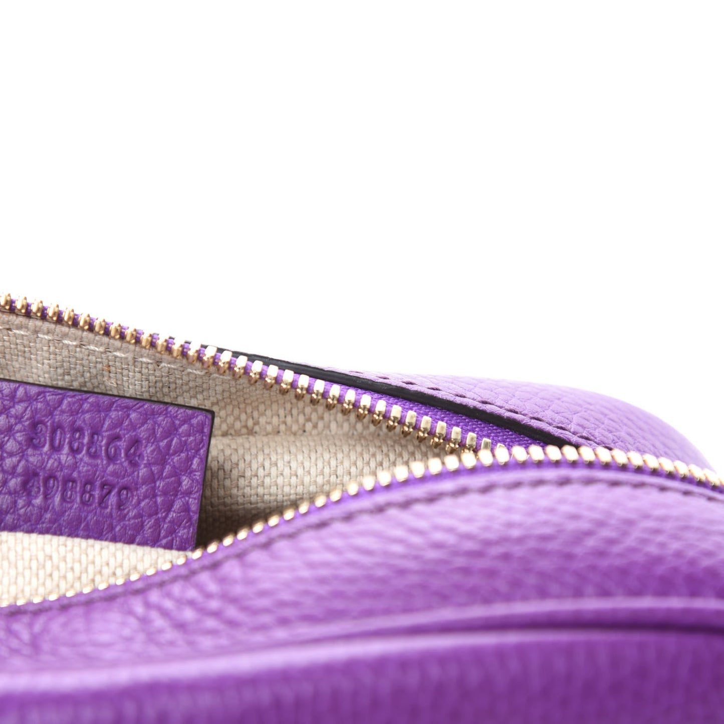 Pebbled Calfskin Small Soho Disco Bag Shine Purple