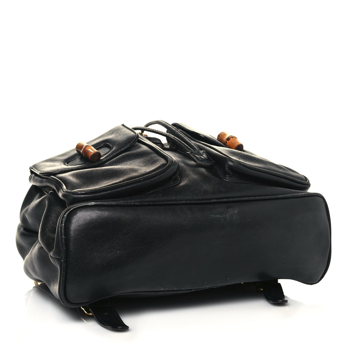Calfskin Bamboo Backpack Black