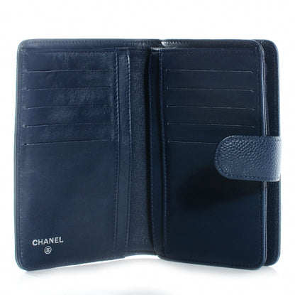 Chanel Caviar CC French Wallet Navy 6 of 9