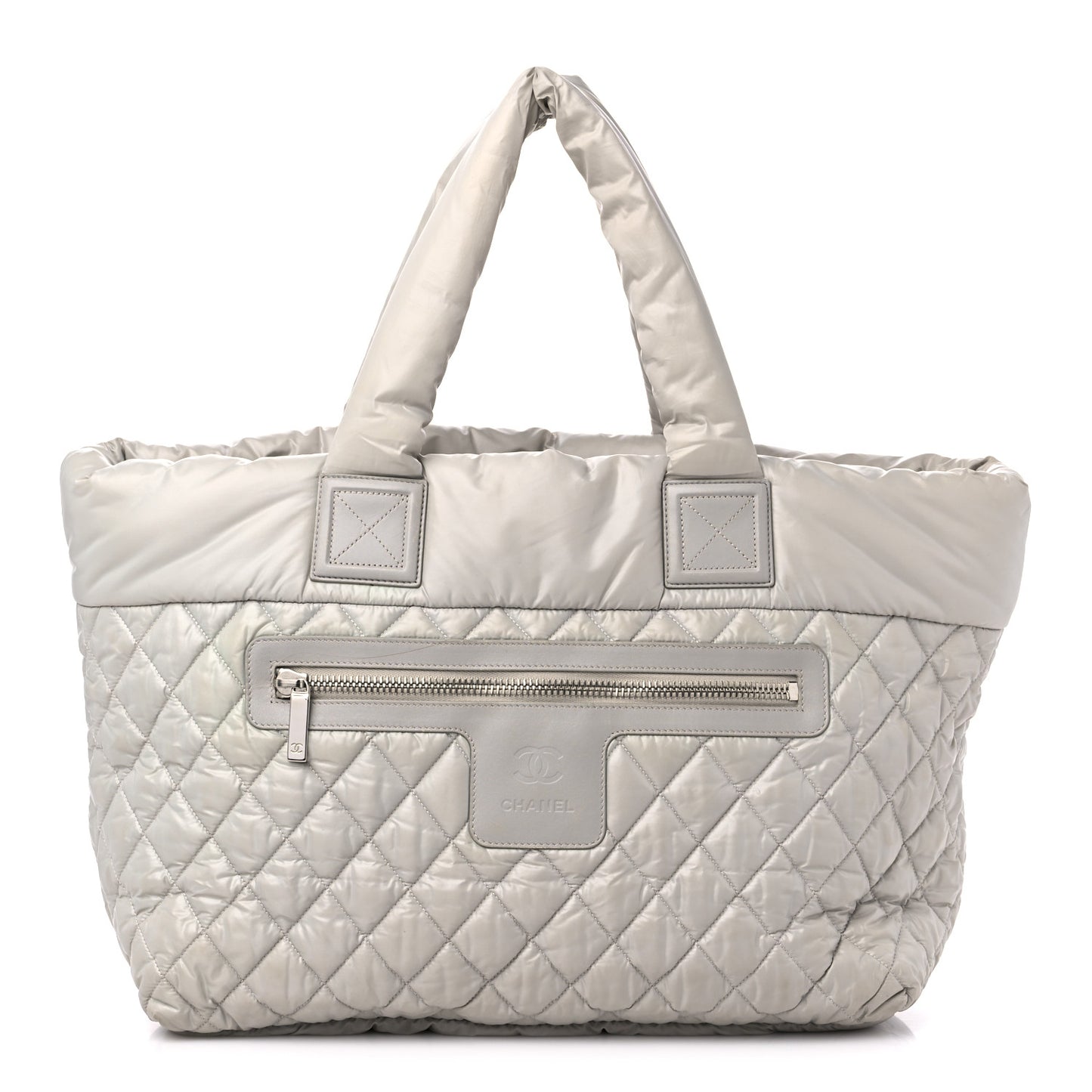 Nylon Coco Cocoon Large Tote Light Grey