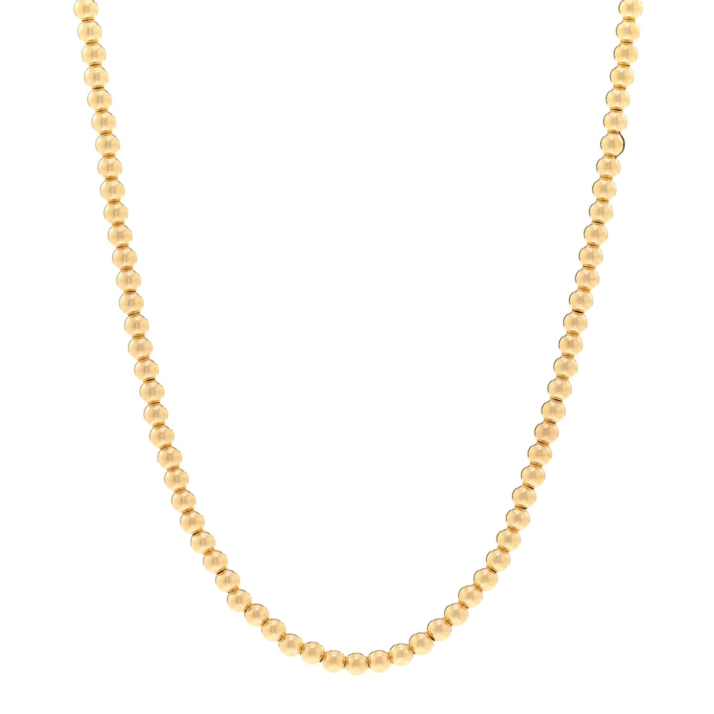 18K Yellow Gold 4mm Bead Necklace
