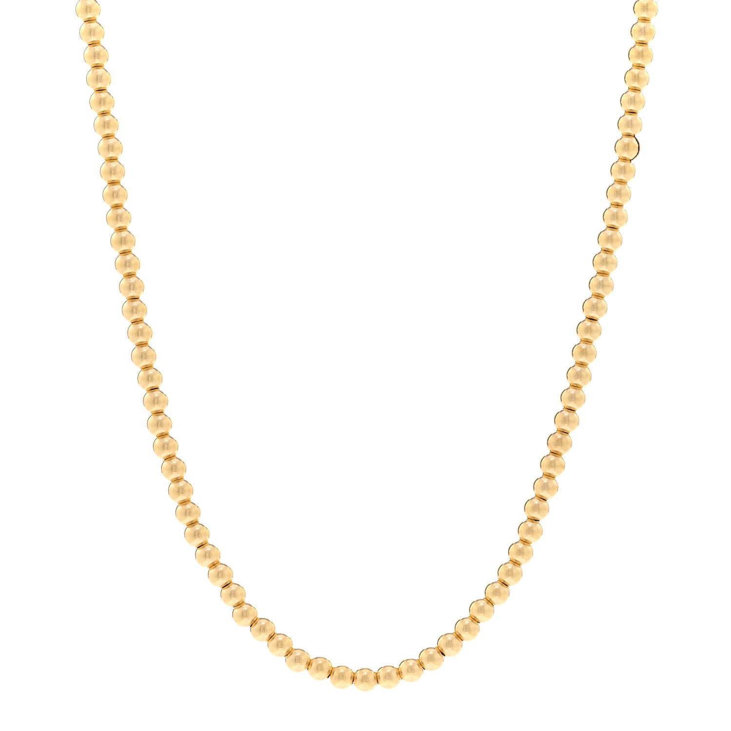 Tiffany 18K Yellow Gold 4mm Bead Necklace 1 of 4