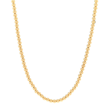 Tiffany 18K Yellow Gold 4mm Bead Necklace 1 of 4