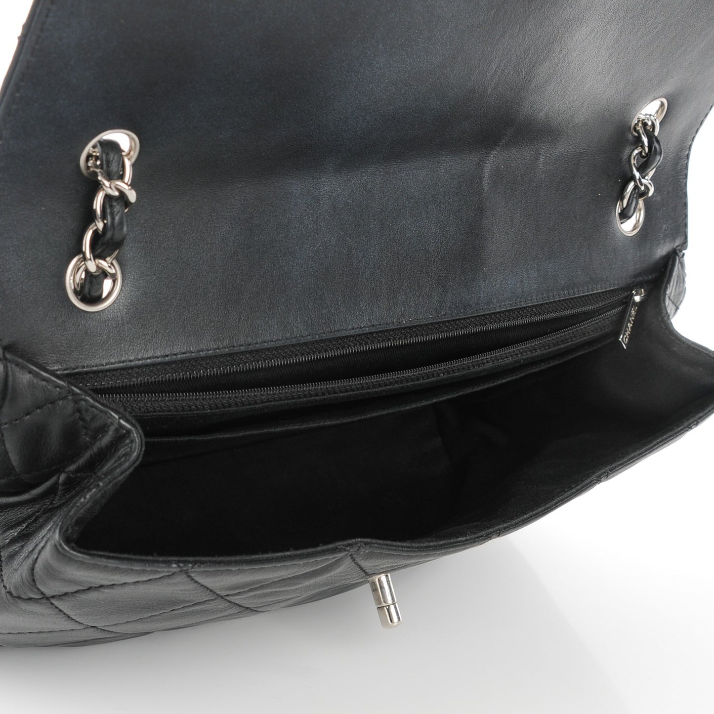 Calfskin Quilted In the Business Flap Bag Black
