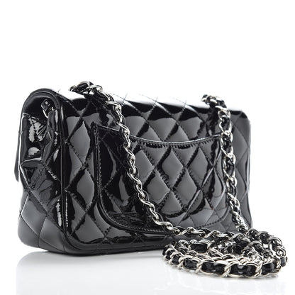 Chanel Patent Calfskin Quilted Mini Rectangular Flap Black 3 of 10