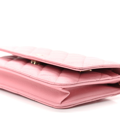 Chanel Caviar Quilted Wallet on Chain WOC Light Pink 10 of 11