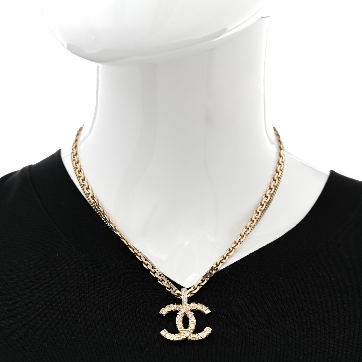 Chanel Crystal CC Multi Strand Chain Necklace Gold 2 of 7