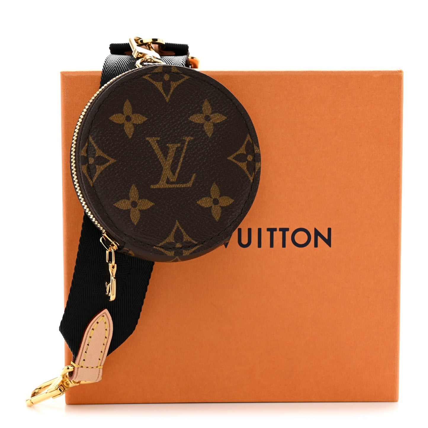Nylon Monogram Strap with Coin Purse Black Black