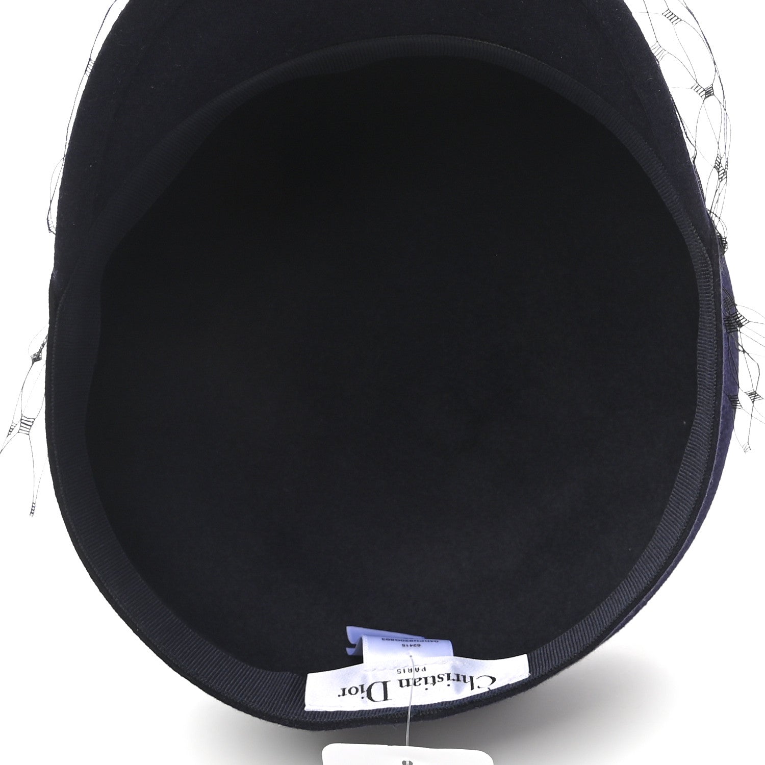 Christian Dior Cotton Canvas Arty Cap with Veil 58 Black 7 of 8