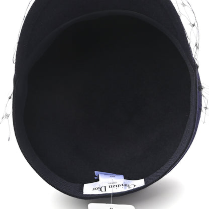 Christian Dior Cotton Canvas Arty Cap with Veil 58 Black 7 of 8