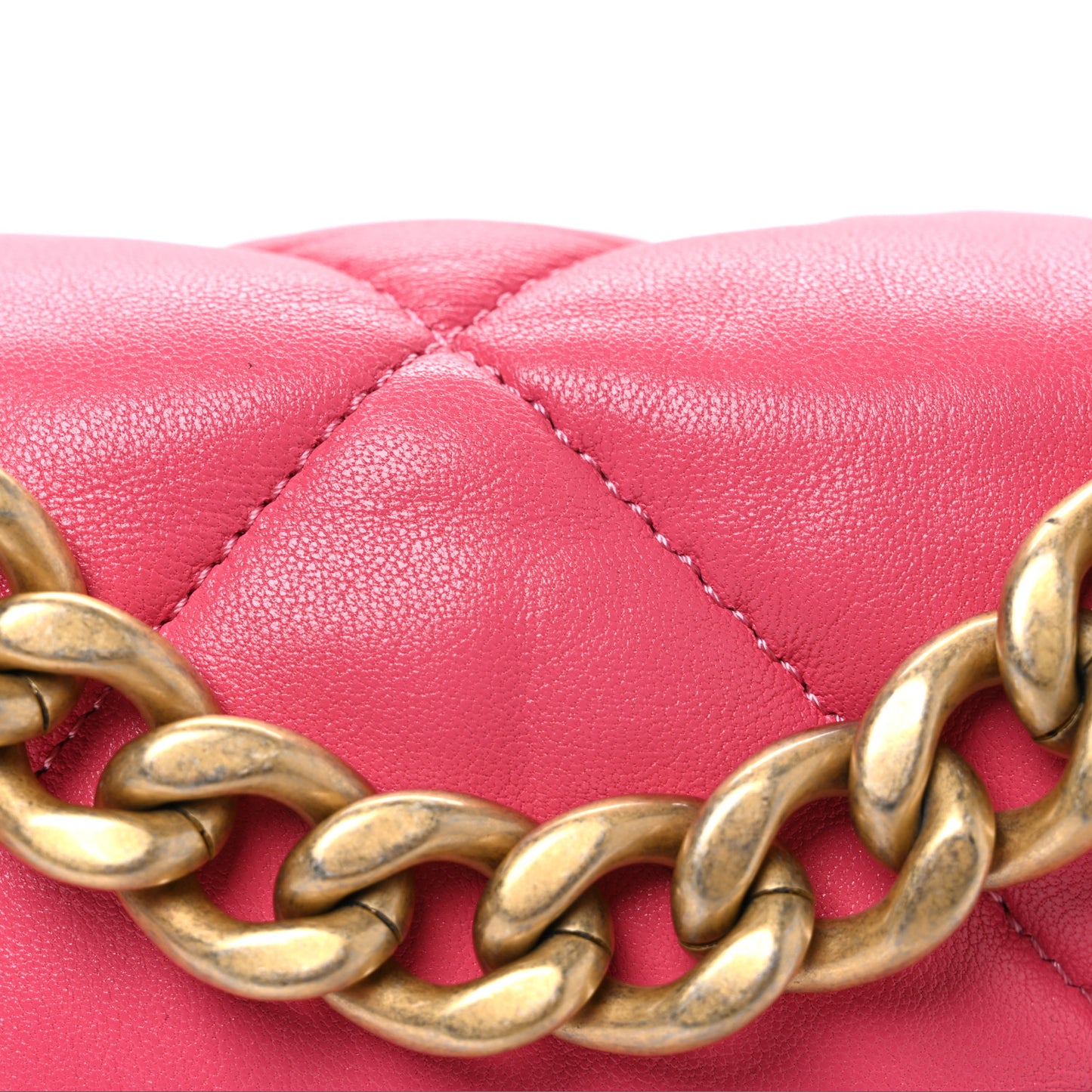 Lambskin Quilted Medium Chanel 19 Flap Dark Pink