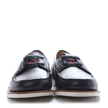 Gucci Calfskin Mens Delta Boat Loafer 10.5 Blue 2 of 9