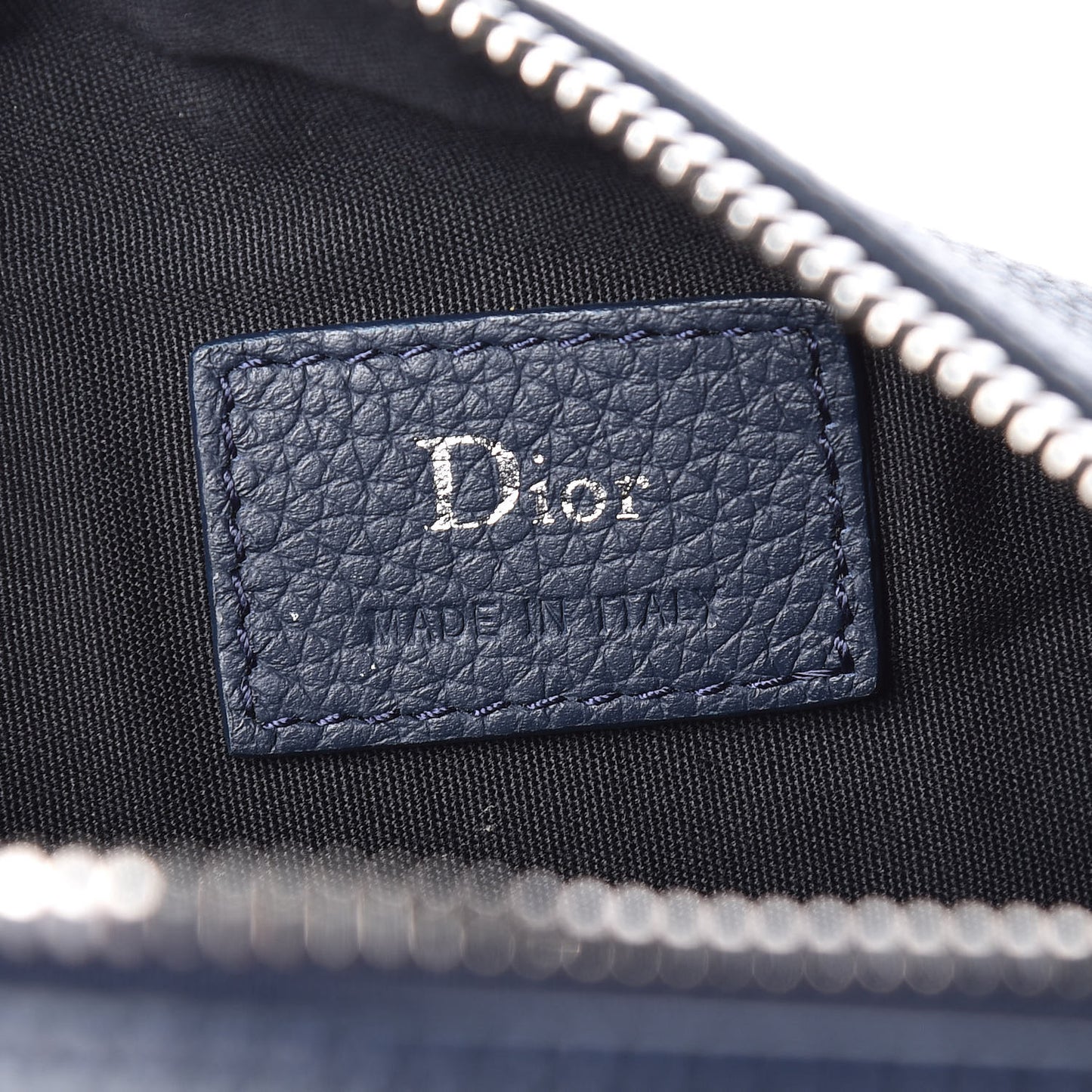 HOMME Grained Calfskin Mens Roller Pouch Navy Blue