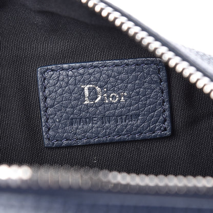 Christian Dior HOMME Grained Calfskin Mens Roller Pouch Navy Blue 6 of 8