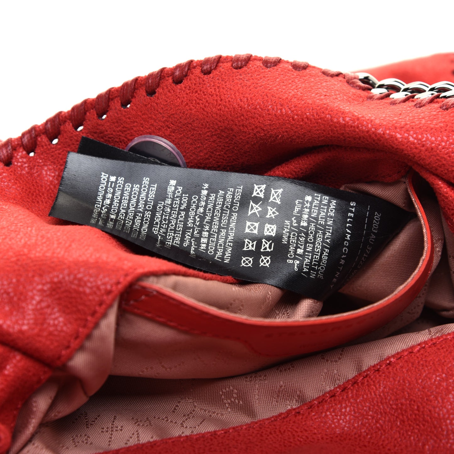 Shaggy Deer Mini Falabella Fold Over Tote Lipstick