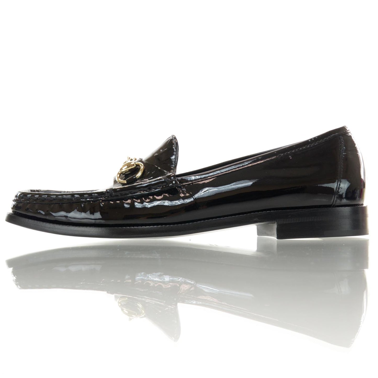 Patent Leather Horsebit Loafers 40 Black