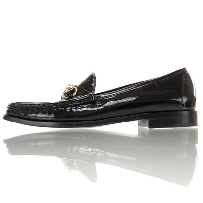 Gucci Patent Leather Horsebit Loafers 40 Black 1 of 6