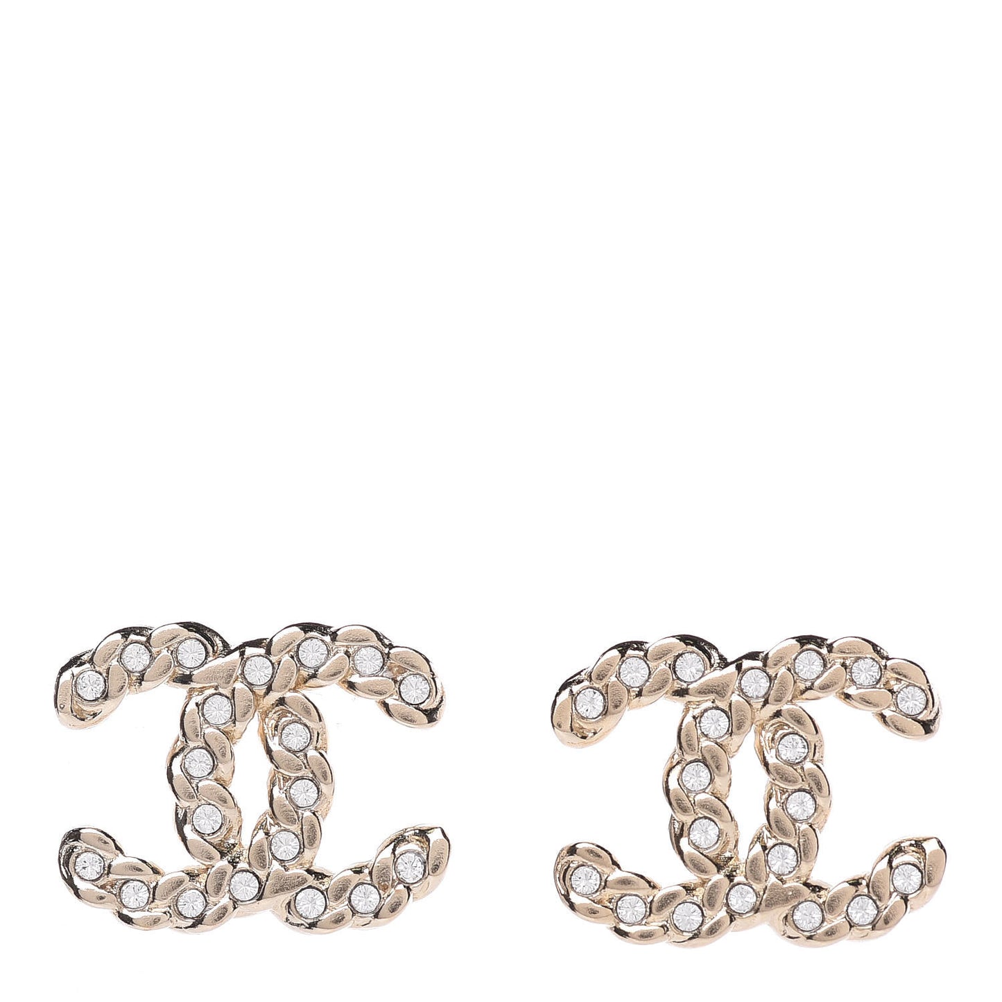 Crystal Pearls Coronation CC Earrings Gold