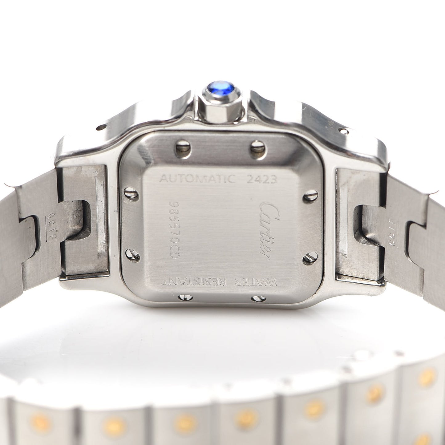 Stainless Steel 18K Yellow Gold 24mm Santos De Cartier Galbee Automatic Watch