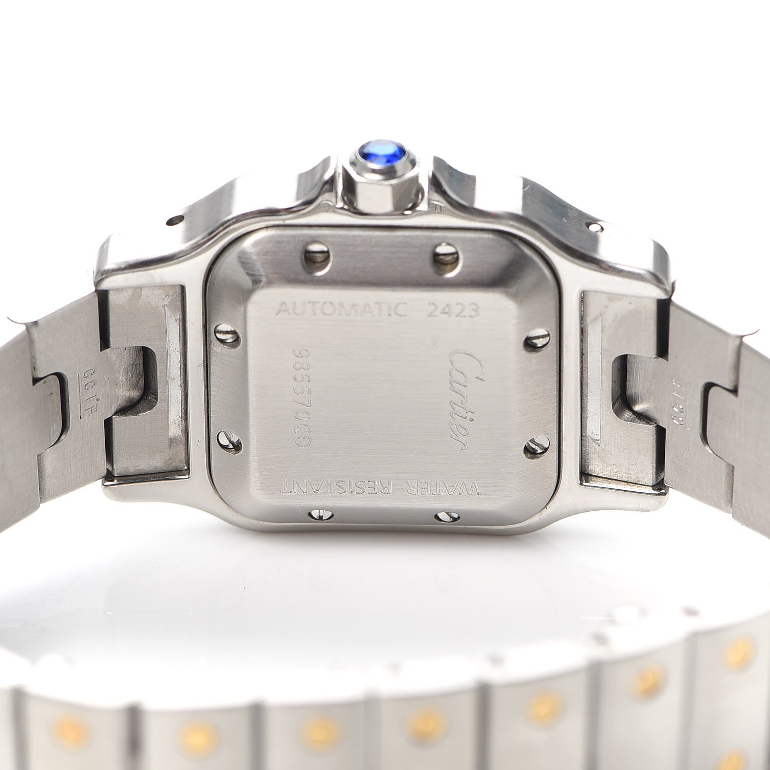 Cartier Stainless Steel 18K Yellow Gold 24mm Santos De Cartier Galbee Automatic Watch 4 of 6