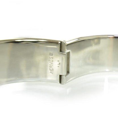 Hermes Enamel Clic Clac H Bracelet Wide Pink Silver 4 of 5