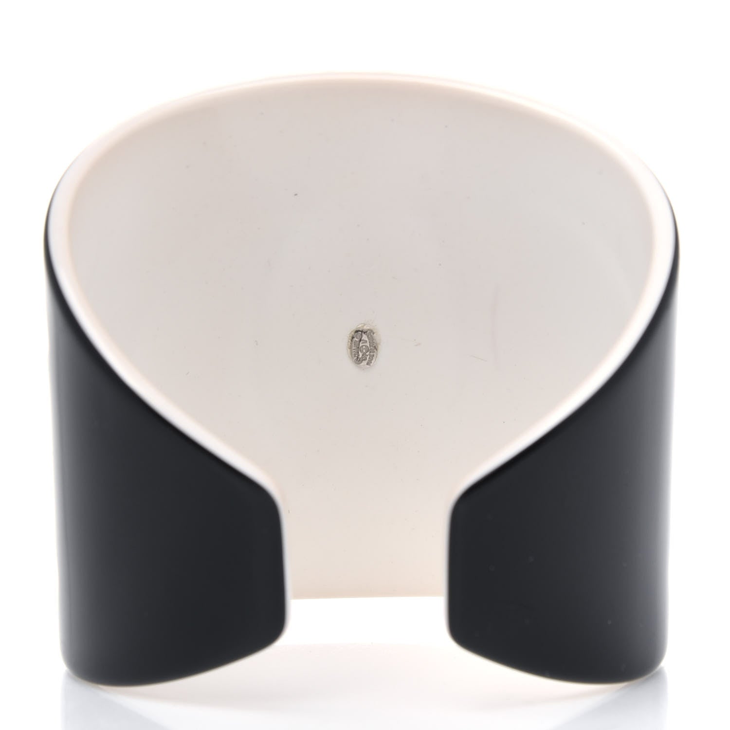 Chanel Resin CC Wide Cuff Black White 4 of 4