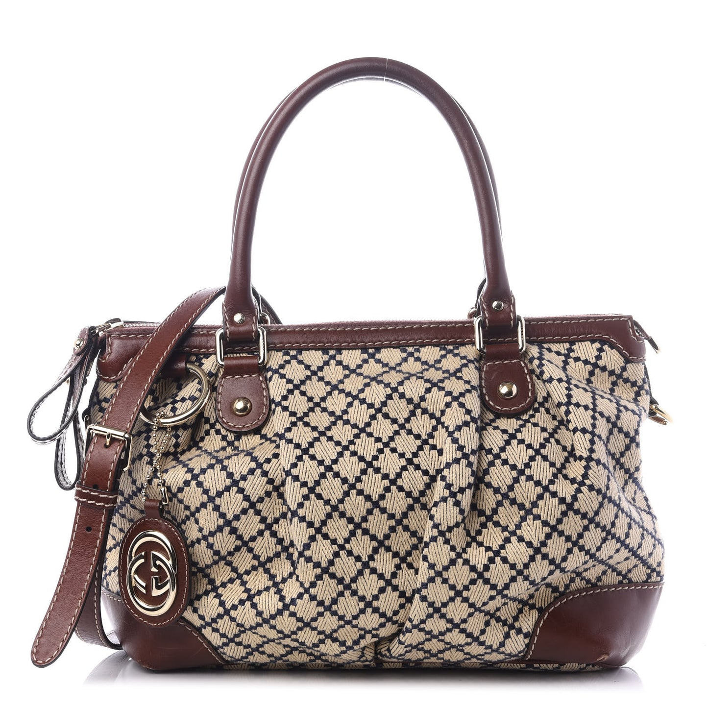 Diamante Medium Top Handle Brown