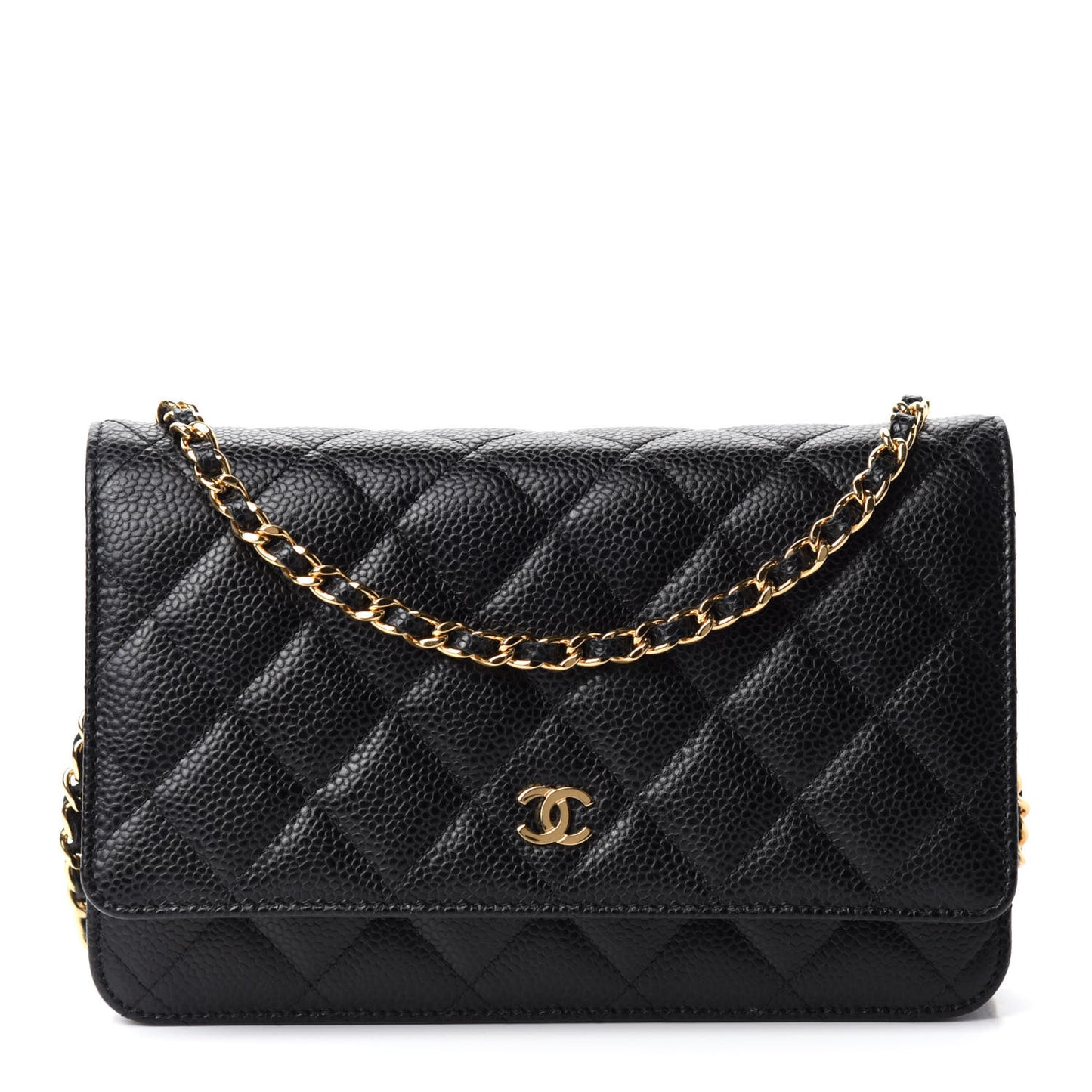 Caviar Quilted Wallet On Chain WOC Black