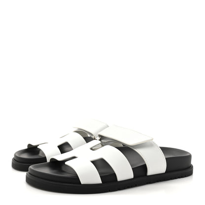Hermes Calfskin Womens Chypre Sandals 36 White 4 of 10