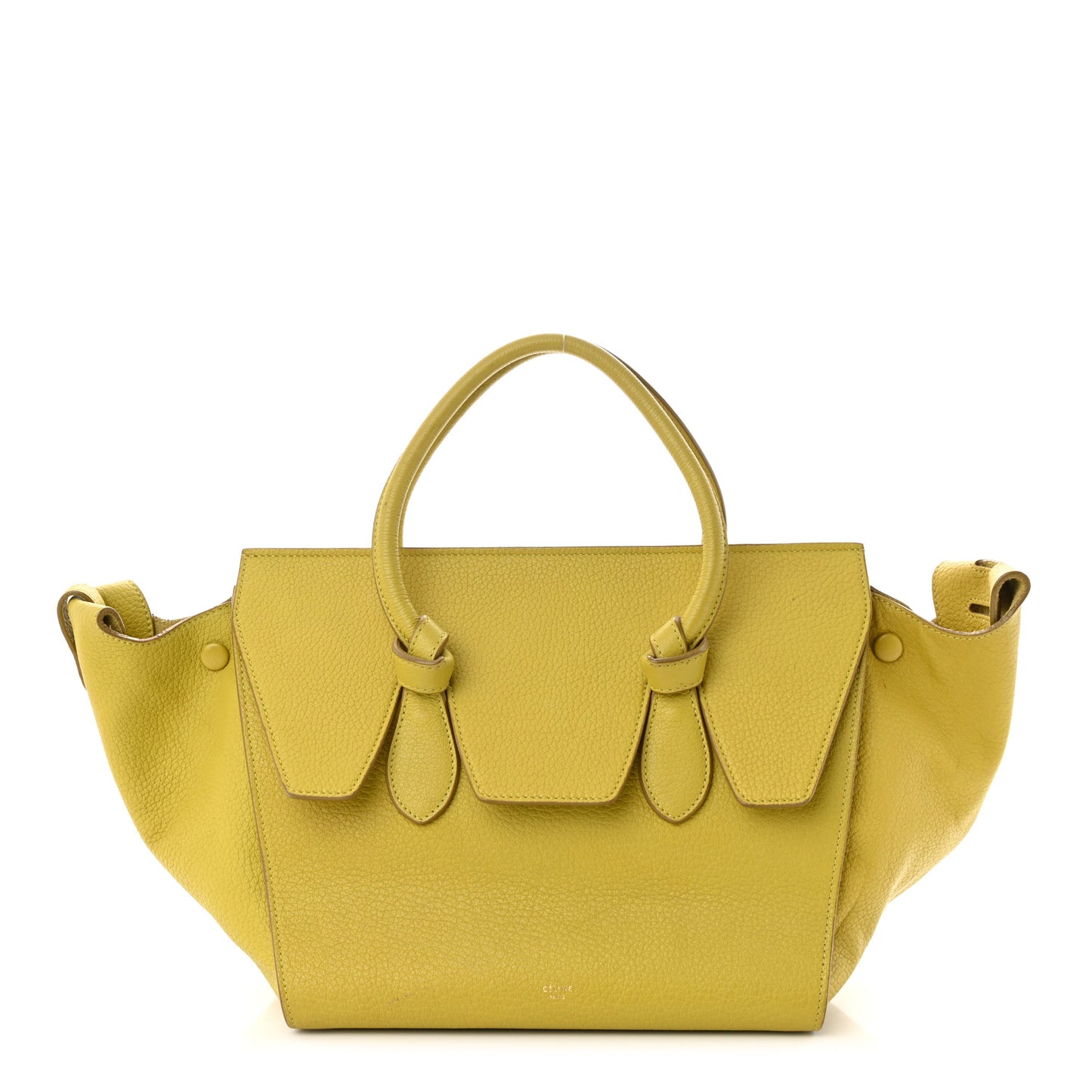 Crisped Calfskin Mini Tie Knot Tote Chartreuse