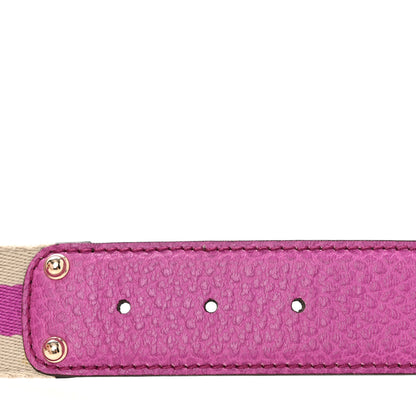 Gucci Calfskin Web Interlocking G Belt 85 34 Fuchsia White 3 of 7