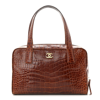 Chanel Alligator Bowler Bag Brown 1 of 12