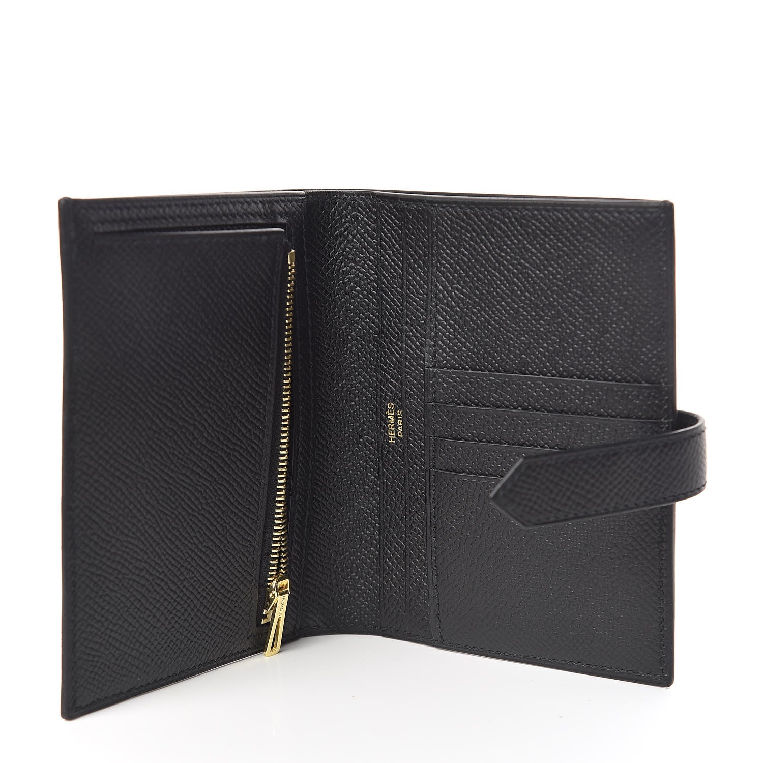 Hermes Epsom Bearn Compact Wallet Black 6 of 8