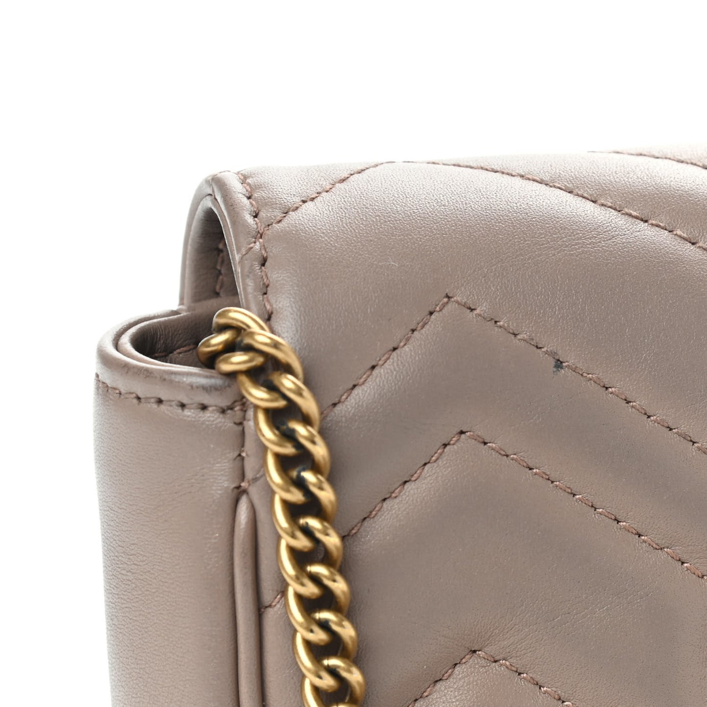Calfskin Matelasse Super Mini GG Marmont Shoulder Bag Porcelain Rose