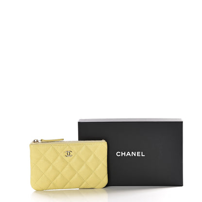 Chanel Lambskin Quilted Small Cosmetic Case Yellow 11 of 11