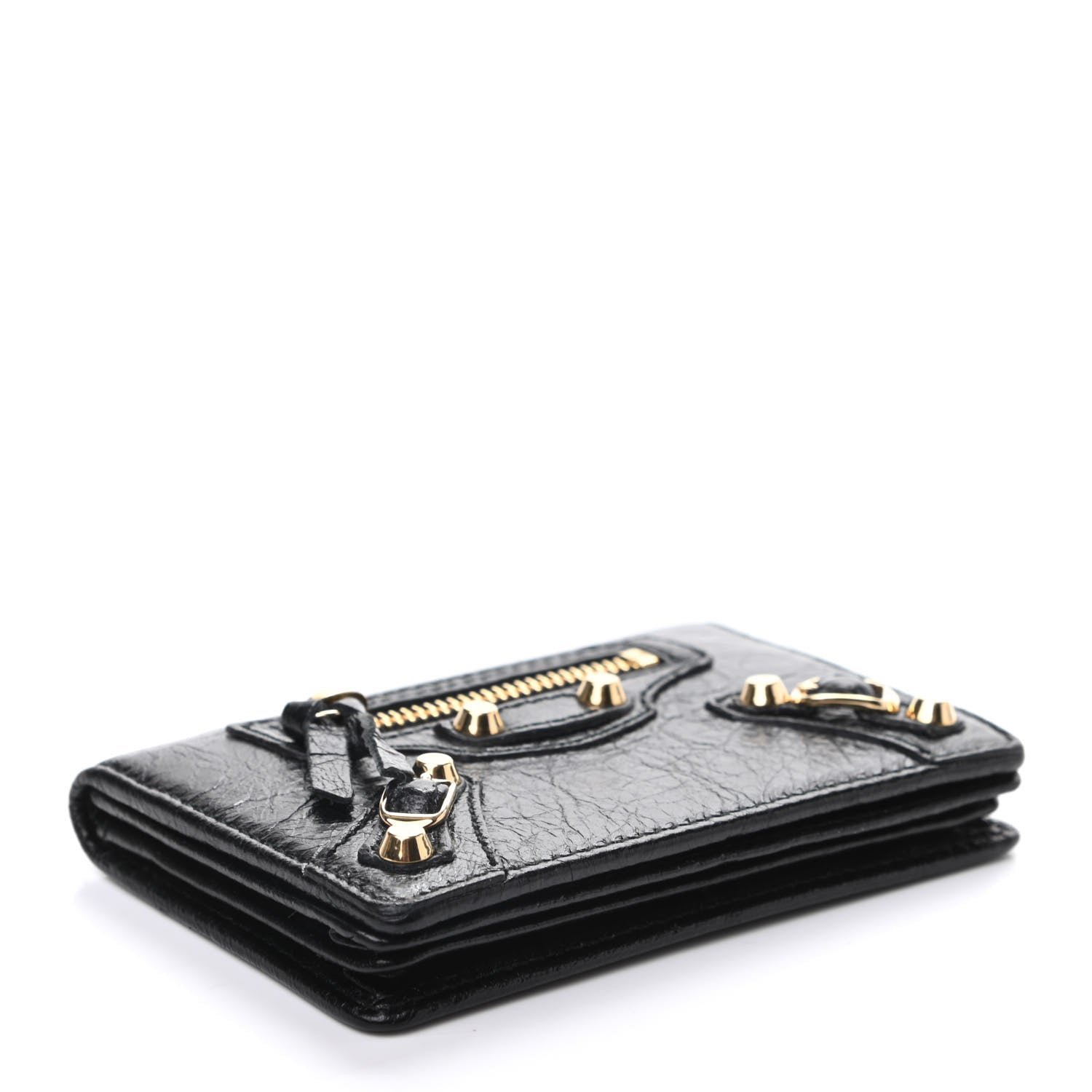 Balenciaga Agneau Classic Gold Hardware Card Case Black 4 of 6